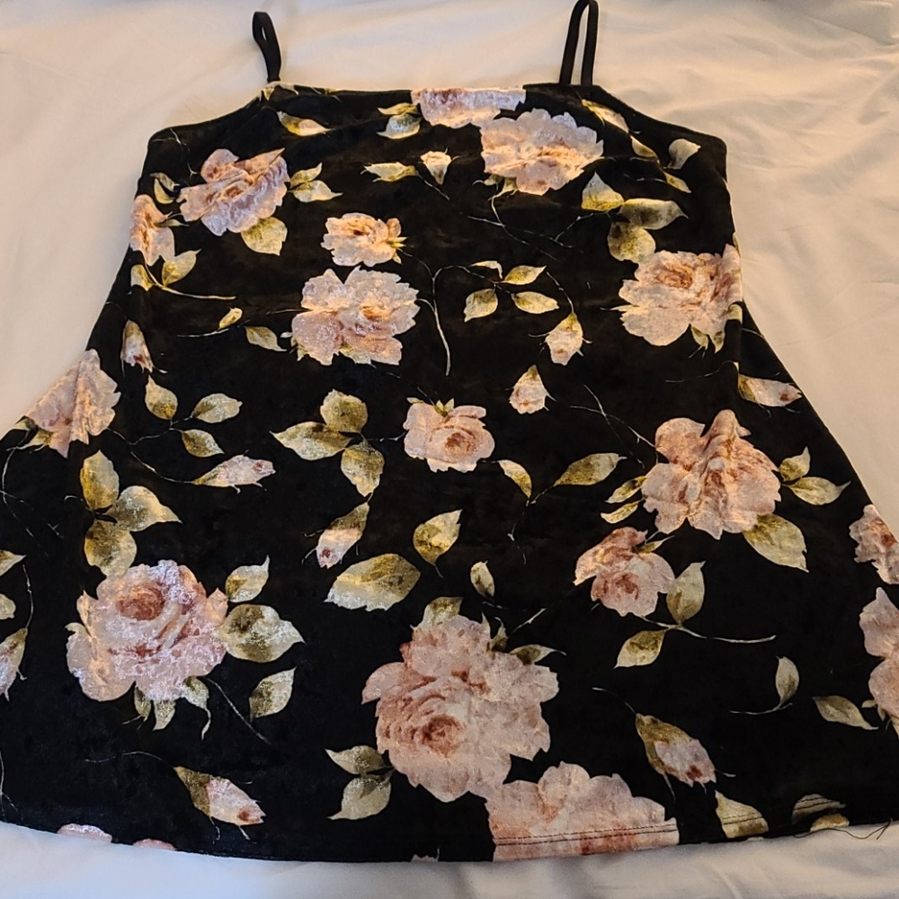 Pink rose print dress